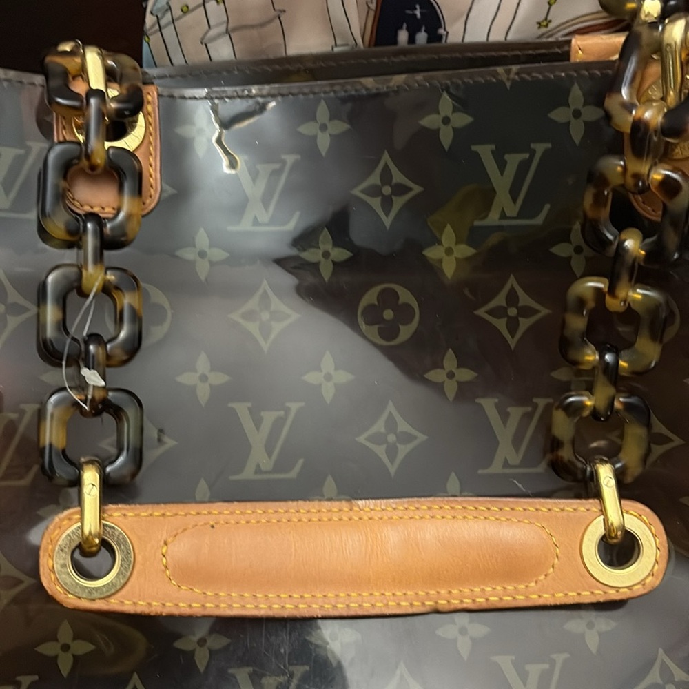 Louis Vuitton Transparent Monogram Tote with Brown Accents- used - Picture 7 of 12